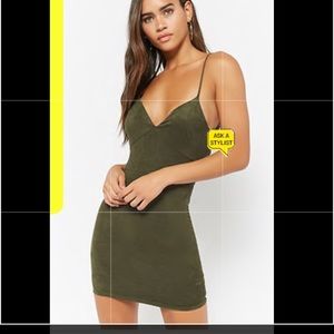 Velvet olive green dress